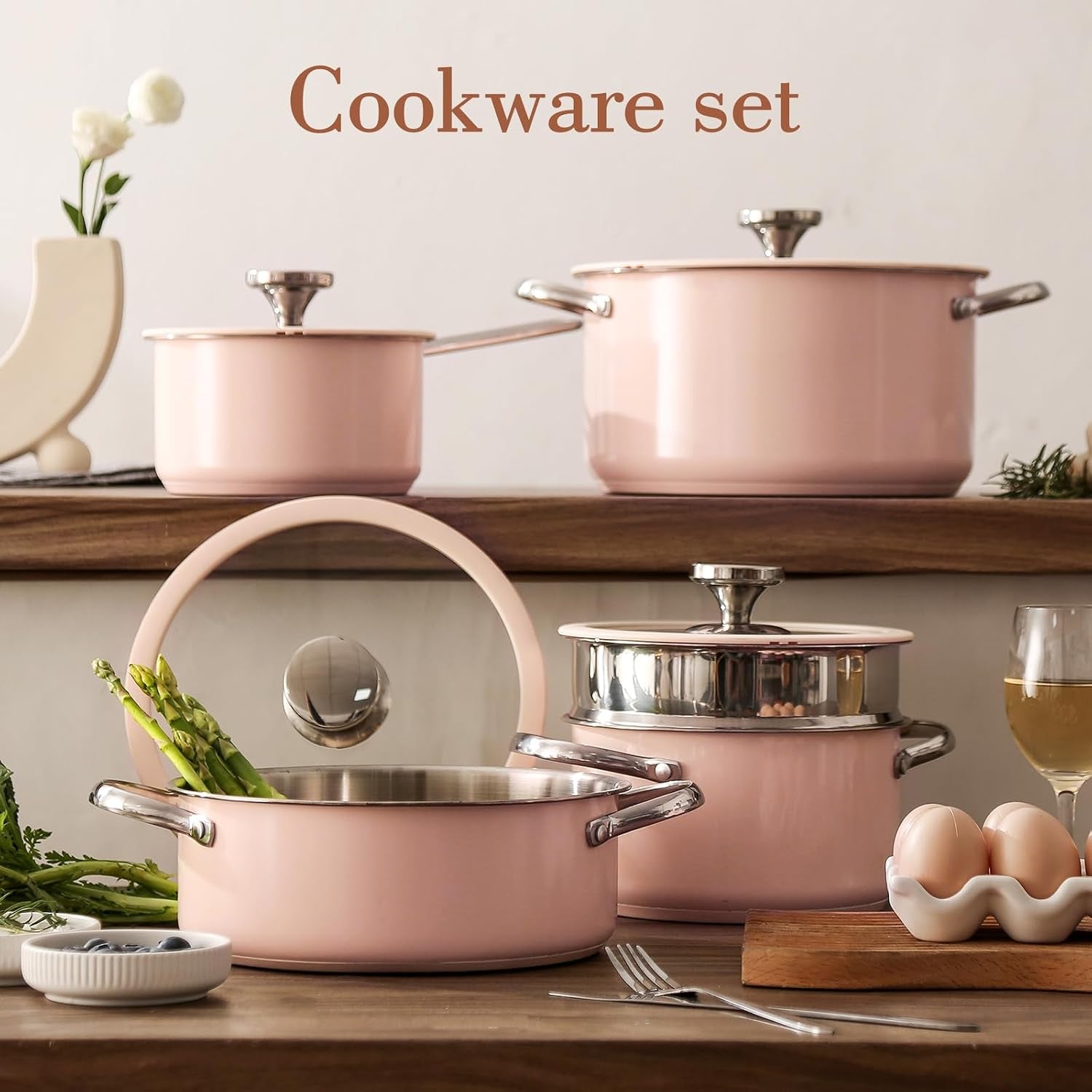 9pcs-stainless-steel-cookware-set-for-family-kitchen-304-grade-ceramic-coated-exterior-induction-compatible-pots-and-pans-with-glass-lids-non-toxic-easy-to-clean-pink