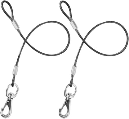 Chew Proof Dog Leash - 2Pack Metal Cable Lead,No Tangle Multiple Dog Leashes for Small and Medium Dogs- Heavy Duty Leash Extender for Collars & Harnesses(2 Pack Black, 20In/50Cm)8
