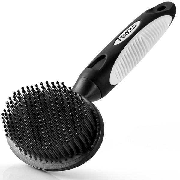 Round Bristle Pet Brush for Dogs and Cats - Soft Dog Brush for Grooming Short or Long Hair - Gentle Tool for Sensitive Skin Removes Dander, Dirt, and Detangles (Purple)9