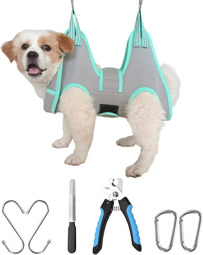 Kkiimatt Dog Grooming Hammock Harness, Small Dog Groming Sling, Gray Dog Hanging Harness for Nail Trimming,Dog Nail Clipping Hanger Restraint Holder7