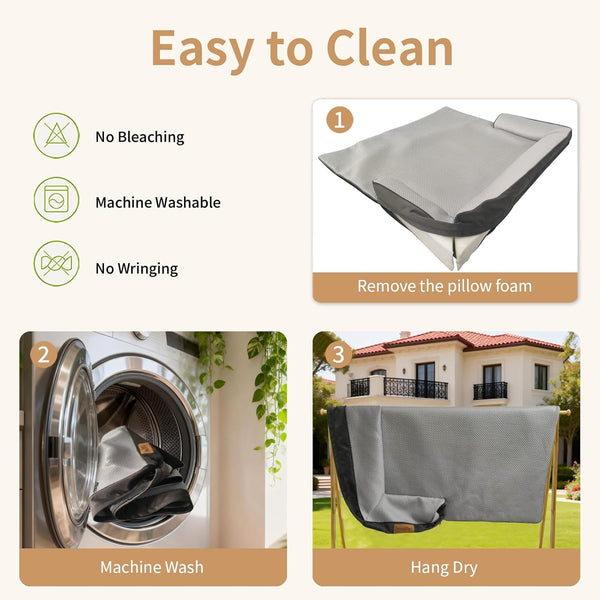 Large Dog Bed for Couch, Cooling Orthopedic Dog Bed, Removable Washable Cover, Waterproof Lining, Non-Slip Bottom, Dog Sofa Bed with Extended Mat, Size: 41"*37"*4.9"5