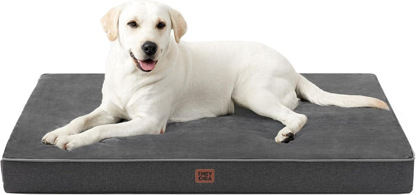EHEYCIGA Medium Memory Foam Dog Crate Bed Washable, 30X20Inch, Grey | High Density Egg Crate Foam, Waterproof Liner, Removable Easy Clean Cover, Non-Slip Bottom, Fits Crate, Floor and Sofa13