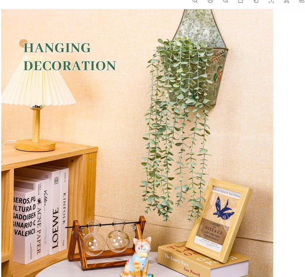 Fake Eucalyptus Hanging Plant for Boho Bathroom Wall Art Decor | Vintage Cascading Greenery Adds Vertical Texture, Atificial Farmhouse Plants Brings Natural Charm to Room, Shelf Decor4