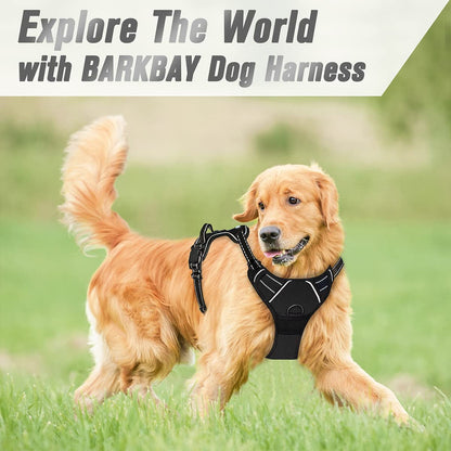 BARKBAY No Pull Dog Harness Front Clip Heavy Duty Reflective Easy Control Handle for Large Dog Walking(Black,L)8