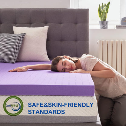 2 Inch Gel Memory Foam Mattress Topper Ventilated Soft Pressure Relieve Mattress Pad, Breathable Bed Topper, Certipur-Us Certified, Twin Size | Ventilated Soft Pressure Relieve Mattress Pad, Breathable Bed Topper, Certipur-Us Certified4