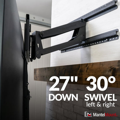 - MM340 above Fireplace Pull down TV Mount- Televisions 44" to 80" up to 90 Lbs - Safe Auto-Adjusting TV Mounts - Patented Motion Stops, Handles, Balancing Technology - Superior Steel8