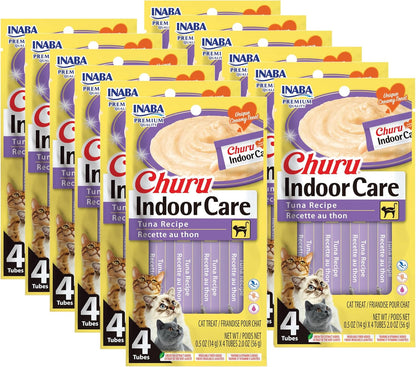 INABA Churu for Cats, Functional, Creamy Lickable Purée Cat Treat for Indoor Care and Hairball Control, 0.5 Ounces Each, 24 Tubes (4 per Pack), 2 Flavor Tuna and Chicken Variety Pack13
