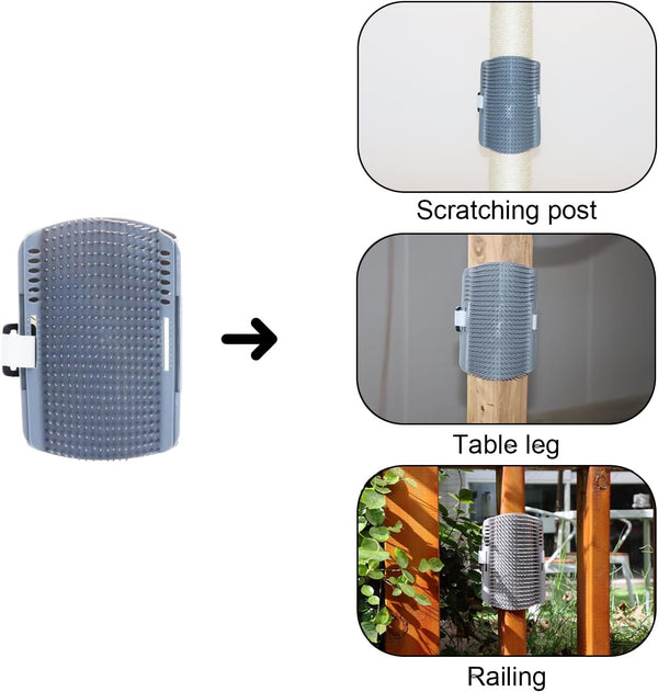 PEEKAB 32" Tall Cat Scratching Post Sisal Scratch Posts,With Hanging Ball and Self-Massage Brush Vertical Scratcher for Indoor Cats and Kittens Gray 32Inches8