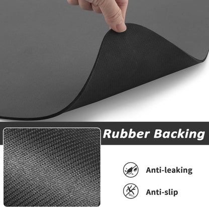 Hotlive Dog Food Mat - Absorbent Cat Mat for Food and Water, No Stains Pet Feeding Bowl Mat, Easy to Clean Pet Placemats, Quick Dry Dog Water Dispenser Mat for Messy Drinkers | Dark Grey 12"X 19"5