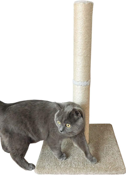 Cat Scratching Post Carpet, Tall Big Sisal Rope Cat Scratch Pole for Cats and Kittens, Stable Carpeted Heavy Base (Beige/Yellow)7