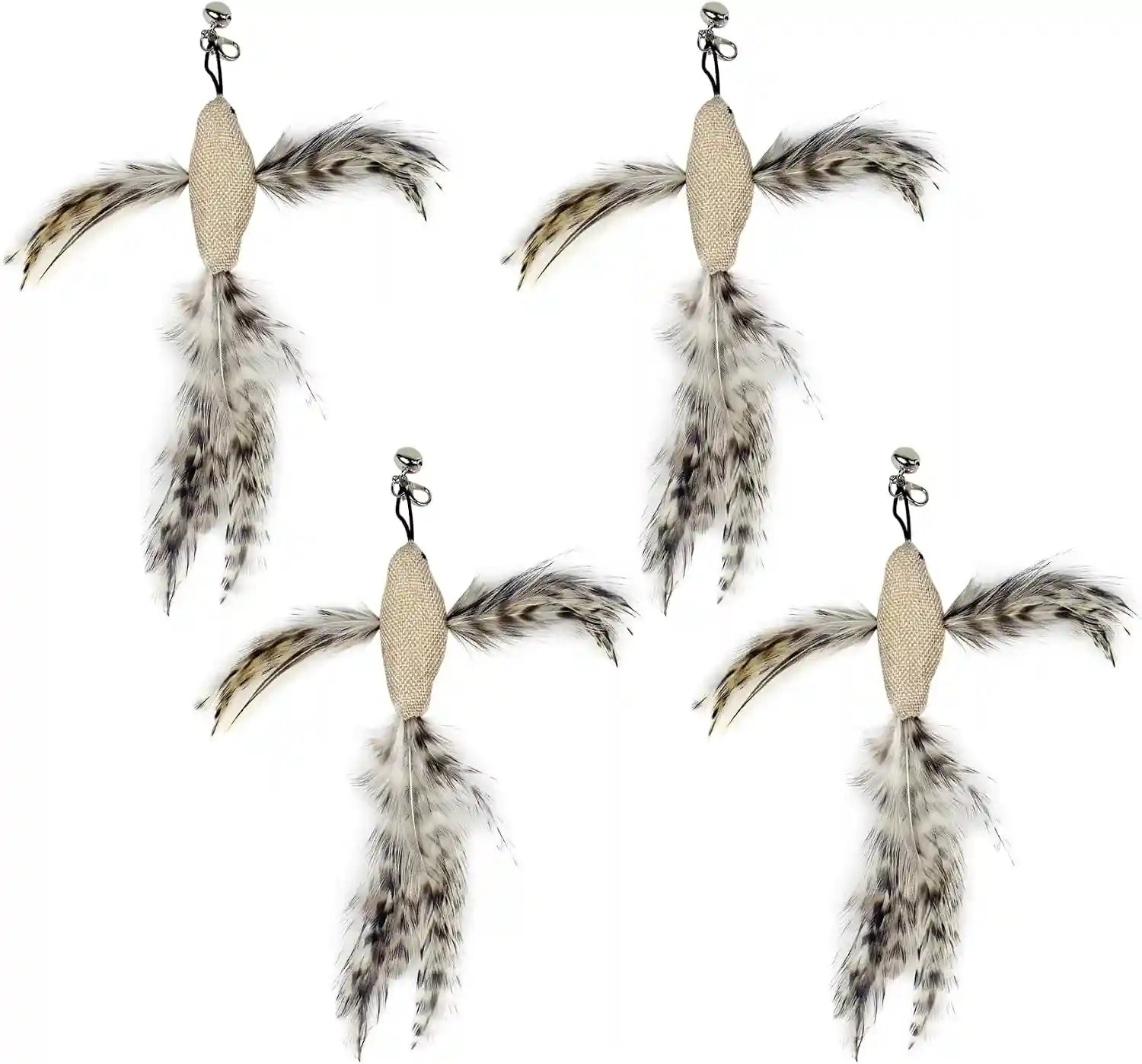 ttcat-3-pack-grasshopper-cat-wand-refills-realistic-green-insect-natural-feather-detachable-replacement-toy-with-bell-universal-lobster-clip-on-cat-teaser-attachments