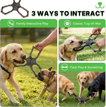 Durable Dog Tug Toy for Multiple Dogs - 3-Way Tug of War Dog Toy, Dog Chew Toy Promotes Dental Health, Interactive Dog Toys for Reducing Boredom2