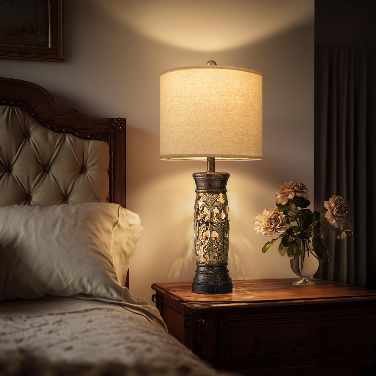 27-25-antique-gold-table-lamps-set-of-2-farmhouse-bedside-lamps-with-night-light-usb-a-c-ports-vintage-lamps-for-bedroom-living-room-entryway-nursery-reading-nookbulbs-included