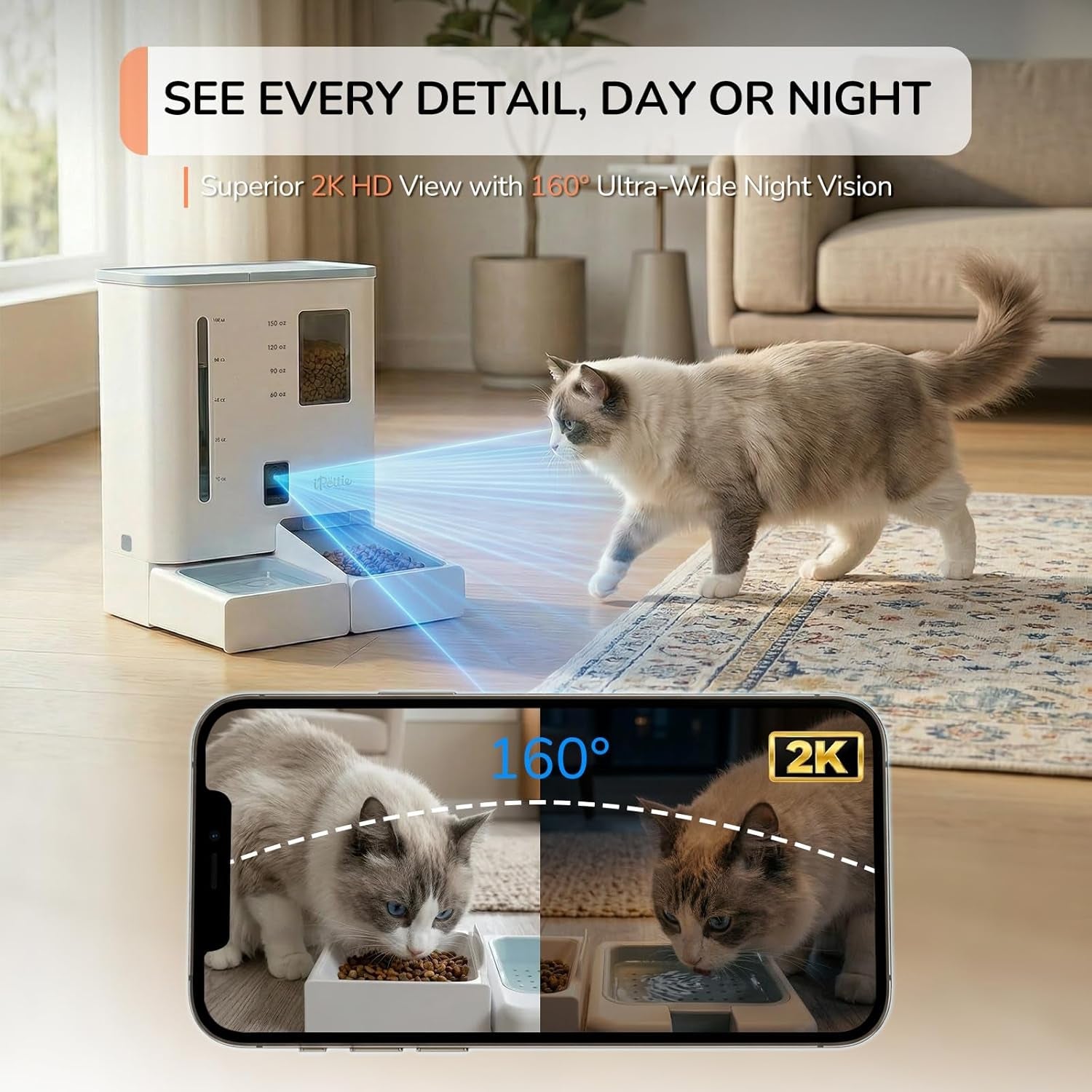 ipettie-camera-automatic-cat-feeder-and-water-dispenser-5g-2-4ghz-wifi-2k-hd-video-night-vision-app-scheduling-alerts-1-filter-included-300oz-large-capacity-for-2-weeks-fw54-camera-version