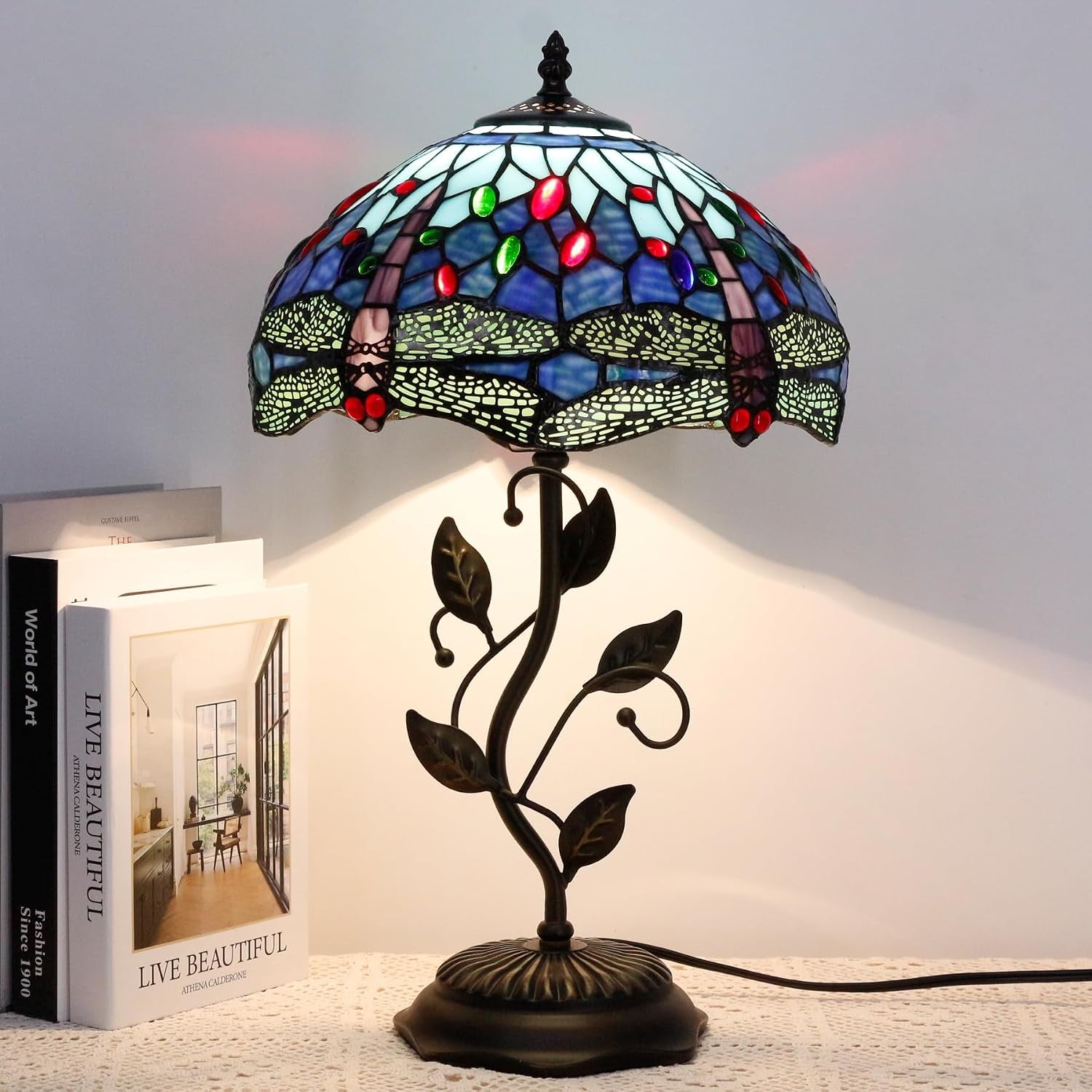 table-lamp-base-replacement-only-n-w-6-h-20-inch-fit-for-8-10-12-inch-tiffany-style-stained-glass-lampshade-dark-bronze-finish-resin-push-switch-on-cord