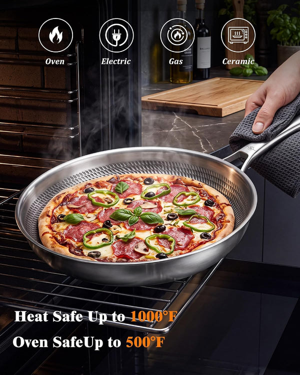 Titanium Pans for Cooking, 8/10/12 Inch Plateful Titanium Pan with Lid, Non-Stick Frying Pans, Pfas/Pfoa/Ptfe-Free, Dishwasher & Oven Safe, Compatible with Gas & Induction Cooktops5