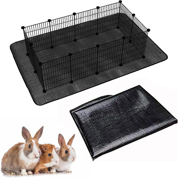 Oncpcare Waterproof Pet Playpen Mat 59"X39" (Black) – Washable and Reusable Cage Liner Tarp for Rabbit, Guinea Pig, Ferret, and Small Animal Habitat Protection1
