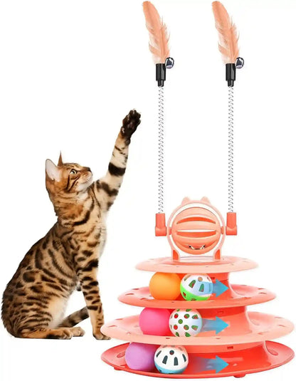 Goosheep Cat Toy Interactive Pet Plaything for Indoor Kitten Interactive Kitty Puzzle Ball with 2 Cat-Tease (Blue)8