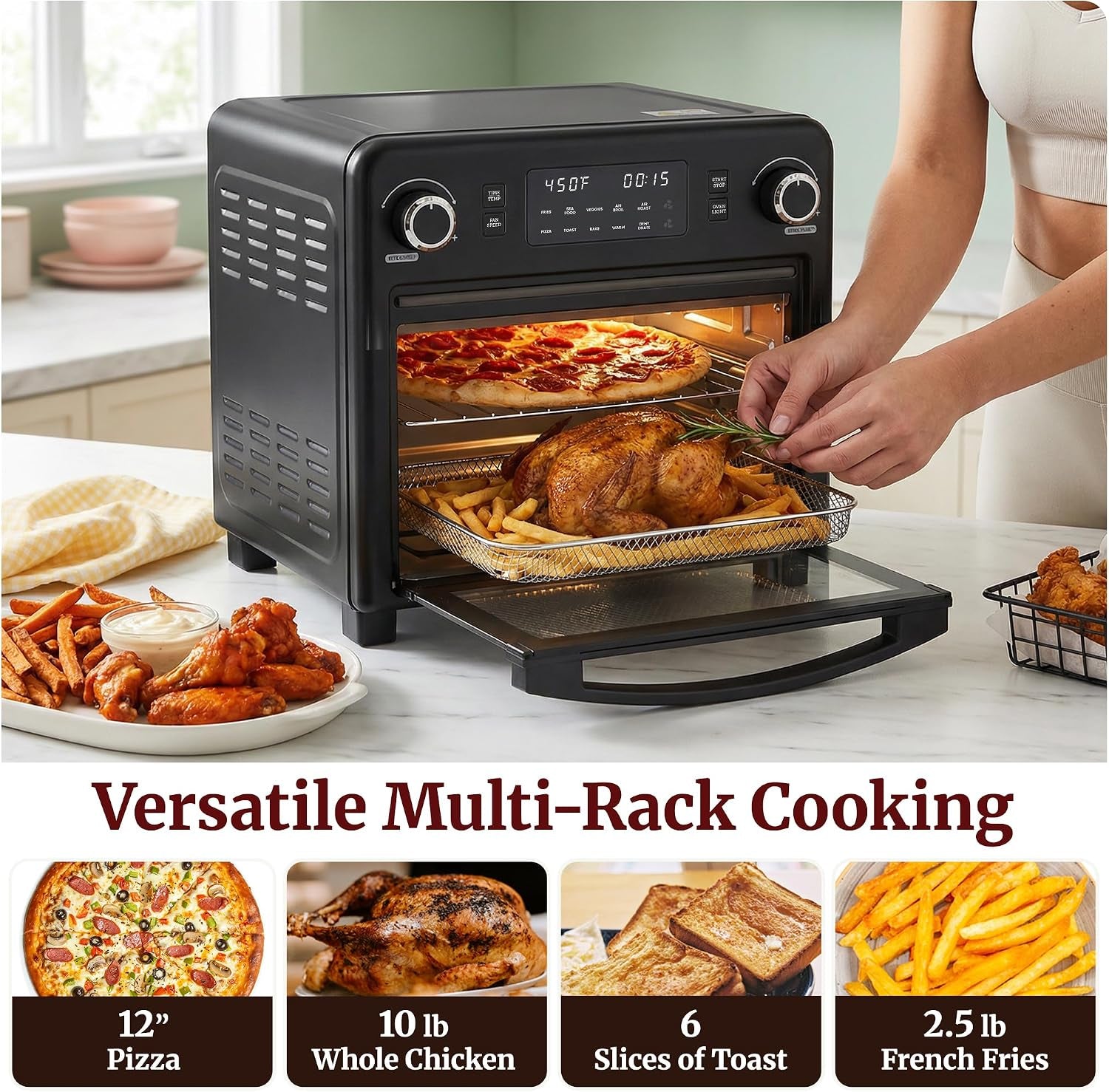 23l-air-fryer-toaster-oven-10-in-1-convection-black-eaf9320-dual-fan-speeds-1600w-10-presets-and-oven-light