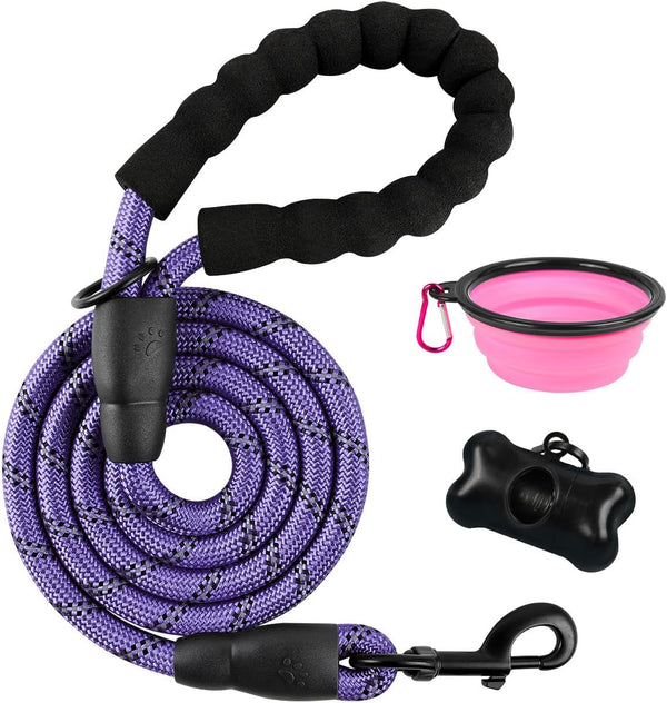 BARKBAY Dog Leashes for Large Dogs Heavy Duty Dog Leash 4/5/6 FT with Comfortable Padded Handle and Highly Reflective Threads for Medium Large Dogs Walking Training Running (5Ft-1/2'',Pink)15