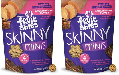 Fruitables Skinny Mini Dog Treats, Training Treats, Bacon & Apple, 12Oz | Healthy Dog Treats, Crunchy Dog Biscuits, Healthy Puppy Treats, Limited Ingredient, Training Rewards, Made in USA12