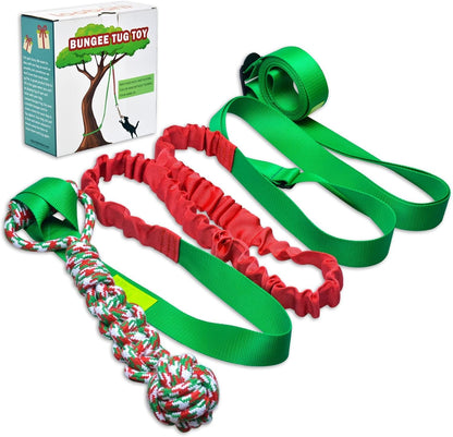 LOOBANI Outdoor Bungee Tug Toy, Interactive Tree Hanging Dog Toys, Black | Durable, Tug of War, Exercise Play Cord & Tether, Chew Rope Toy, Muscle Building & Bite Training, for Small to Large Dogs11