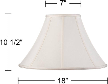 Griffin Extra Large Off-White Shantung Lamp Shade 7X18X10.5 (Spider) | 7" Top X 18" Bottom X 10.5" High X 12" Slant Replacement for Table + Floor Lamps Harp + Finial4