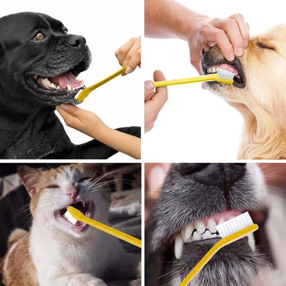 Pet Republique Dog Toothbrush Set of 6 – Dual Headed Dental Hygiene Brushes for Small to Large Dogs, Cats, and Most Pets5