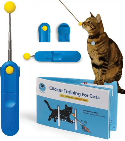 Cat Training Clicker with Detachable Wearable Finger Clicker & Target Stick – Positive Reinforcement Training Tool for Cats – Ideal for Behavior, Tricks & Enrichment1