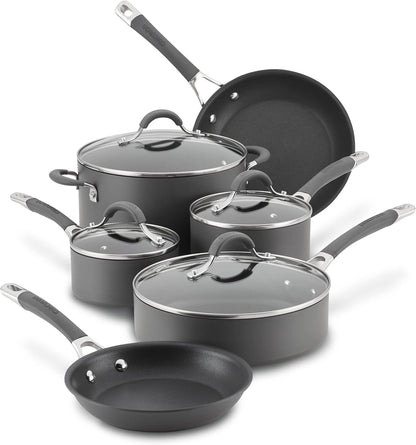 Radiance Hard-Anodized Nonstick Cookware Set, Kitchen Pots and Pans Set, 10-Piece, Gray13