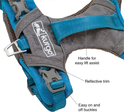 Kurgo Journey Air Dog Harness, Blue, Small | Padded Chest, Ripstop Outer & Breathable Mesh, Back Assist Handle, Rust-Free Aluminum Hardware, Reflective Trim4