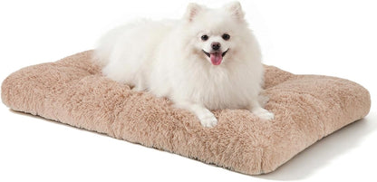 JOEJOY Large Dog Bed Crate Pad, Deluxe Plush Washable Dog Beds Fulffy Soft Kennel Pad Anti-Slip Pet Sleeping Mat for Extra Large Medium Small Dogs, 40" X 27", Beige13