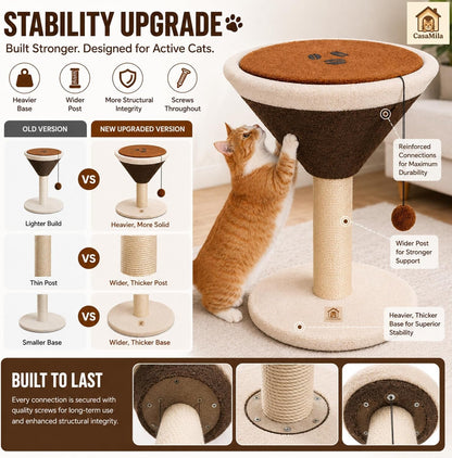 Casamila Espresso Martini Cat Scratcher 20", Cat Scratching Post, Cat Scratching Tree, Cat Post, Scratching Post for Indoor Cats, Modern Cat Tree with Bed, Martini Cat Tree, Cute Novelty Cat Post4