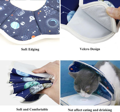 Soft Cat Cone, Adjustable Recovery Collar after Surgery to Prevent Licking Wound, Protective Cat Neck Cone, Comfortable Pet Elizabethan Collar for Cats Kittens and Puppies (M)3
