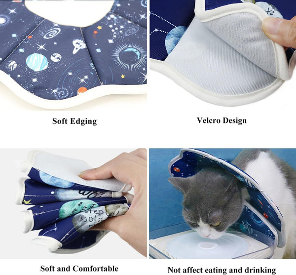 Soft Cat Cone, Adjustable Recovery Collar after Surgery to Prevent Licking Wound, Protective Cat Neck Cone, Comfortable Pet Elizabethan Collar for Cats Kittens and Puppies (M)3