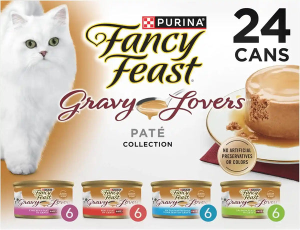 Purina Fancy Feast Gravy Lovers Wet Cat Food Variety Pack, 4.5 Lb, 24 Pack1