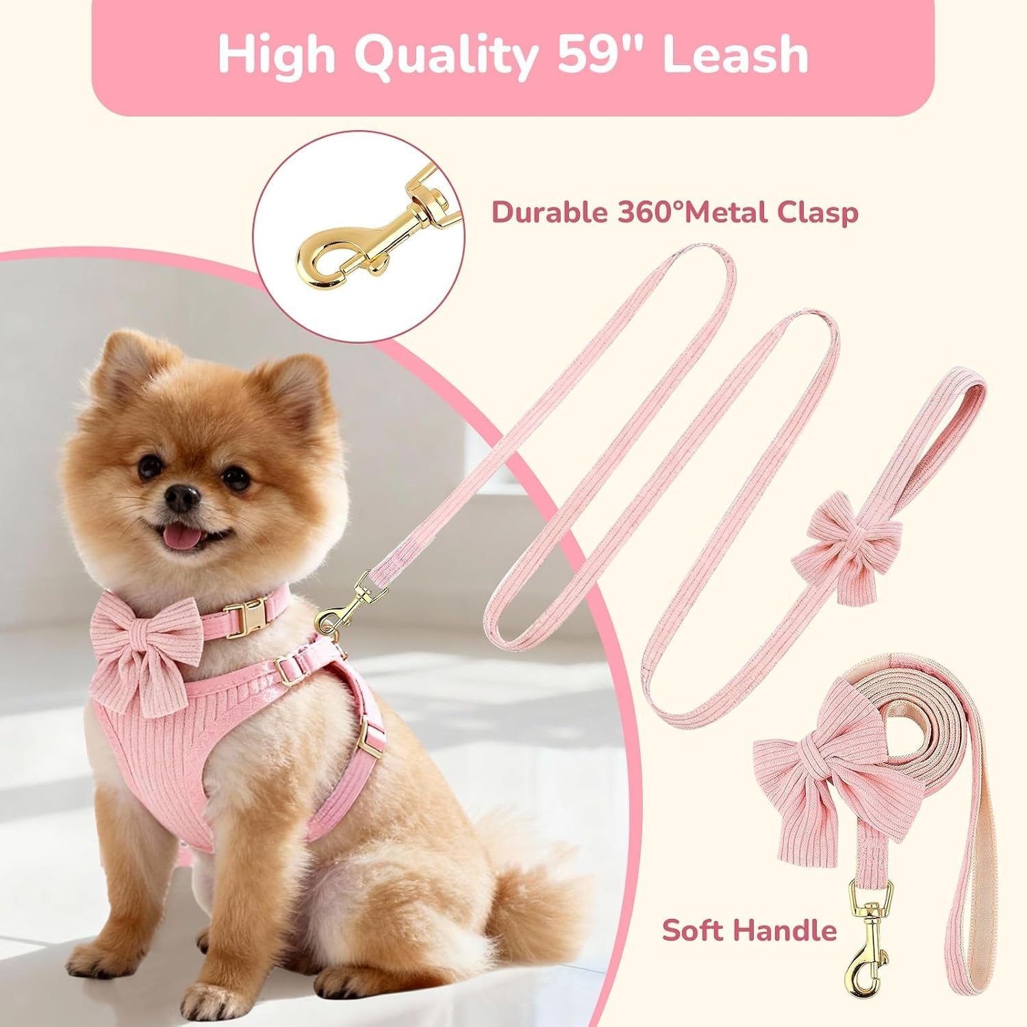small-dog-collar-harness-and-leash-set-dog-harness-no-pull-with-bowtie-breathable-cotton-adjustable-pet-puppy-harness-easy-walk-dog-harness-s14-18-9