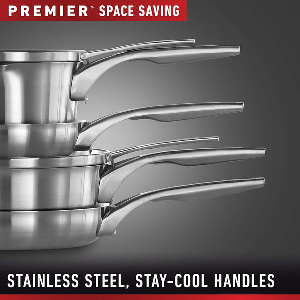 Calphalon Premier Space-Saving Stainless Steel Pots and Pans, 10-Piece Cookware Set | Stackable Space-Saving Pots and Pans Set with Stay Cool Handles and Aluminum Core for Even Cooking5