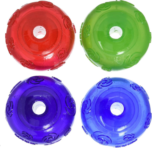 KONG Dog Squeezz Ball Medium Assorted Colors Green, Red, Blue, Purple 4Pk1
