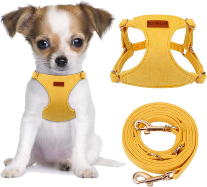 CHEDE No Pull Puppy Harness and Multifunction Dog Leash Set- 8 Colors Soft Adjustable No Choke Escape Proof Cute,Lightweight Pet Vest Harness for Small and Medium Dog…18