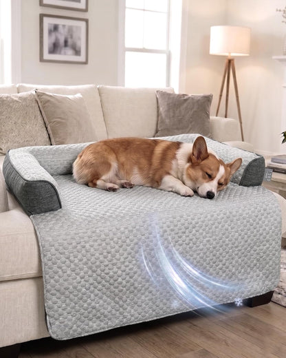Cooling Dog Bed/Mat for Couch,Medium Size(41" X 37") Cooling Mat for Dog | Non-Slip&Manchine Washable,Ice Silk Cool Fiber Keep Pets Cool & Comfortable,Protects Sofa from Fur & Scratches1