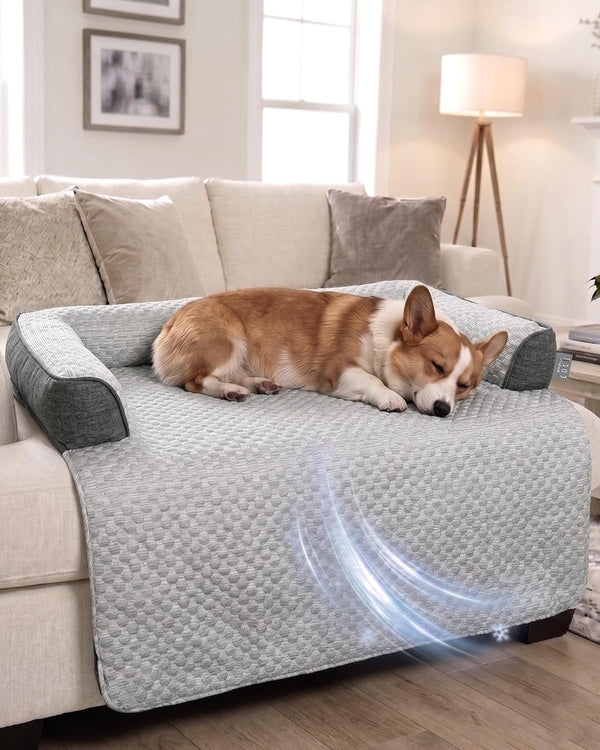 Cooling Dog Bed/Mat for Couch,Medium Size(41" X 37") Cooling Mat for Dog | Non-Slip&Manchine Washable,Ice Silk Cool Fiber Keep Pets Cool & Comfortable,Protects Sofa from Fur & Scratches1