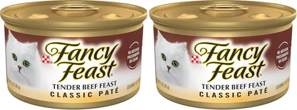 Purina Fancy Feast Tender Beef Feast Classic Grain Free Wet Cat Food Pate - (Pack of 24) 3 Oz. Cans10
