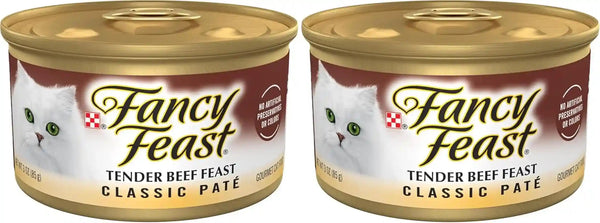 Purina Fancy Feast Tender Beef Feast Classic Grain Free Wet Cat Food Pate - (Pack of 24) 3 Oz. Cans10