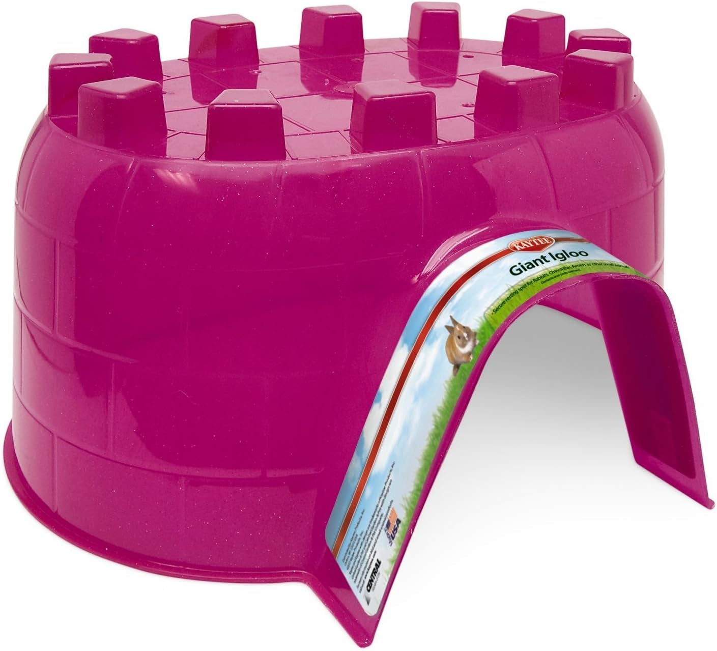 kaytee-igloo-habitat-hideout-for-pet-rabbits-ferrets-guinea-pigs-and-other-small-animals-giant