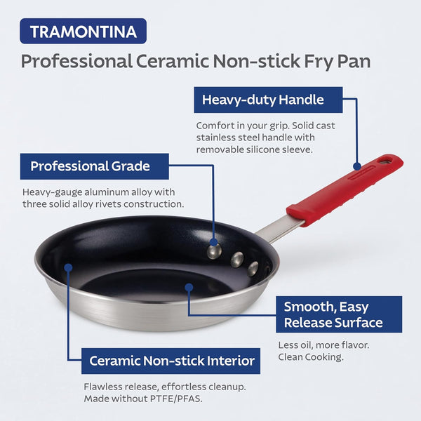 Professional 10-Inch Ceramic Non Stick Frying Pan | Heavy-Gauge Aluminum Skillet with Ceramic Nonstick Coating, Dishwasher and Oven Safe, Black, Made in Brazil3