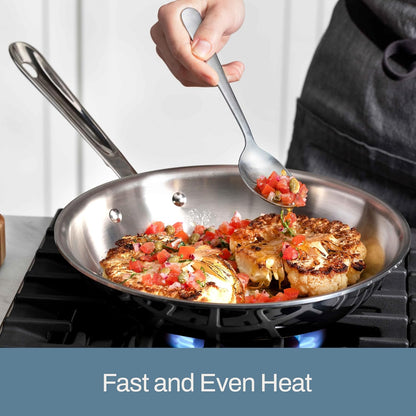 All-Clad D3 Stainless Steel 12" Fry Pan, Made in the USA | the Original Bonded Professional Cookware, Large Frying Pan, Induction Compatible, Oven Safe up to 600F5