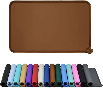 Reopet Silicone Pet Feeding Mat - Waterproof & Non-Slip Dog Cat Placemat | High Raised Edges Prevent Food & Water Spills to Protect Floors, Easy to Clean, Fit for Dog Cat Bowls24