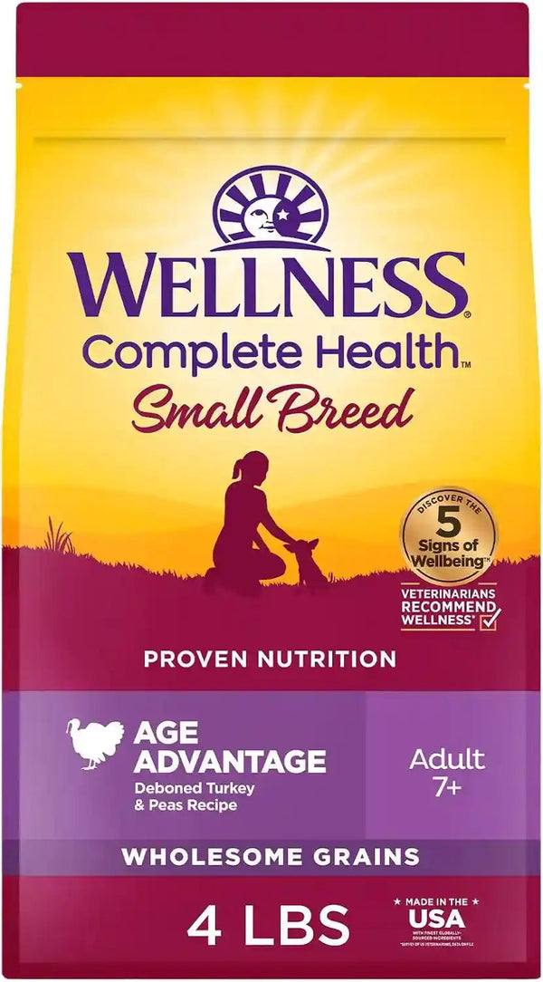 Wellness Complete Health Small Breed Adult Dry Dog Food, Wholesome Grain Kibble, Natural, Turkey and Oatmeal Recipe, 4 Lb Bag13