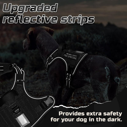 Rabbitgoo Tactical Dog Harness for Large, No Pull Military Service Vest | Molle & Handle, Heavy Duty, Adjustable, Reflective Straps, Easy Control for Training Walking, Black, Large7
